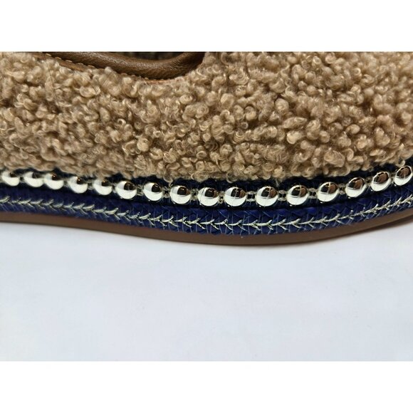 Chelsea & Violet Sherpa Slip-On Espadrille Latte Flats Womens 6 New - Picture 5 of 8